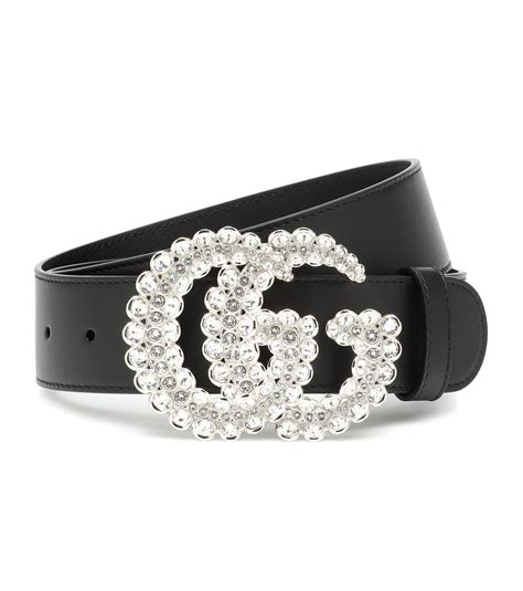 gucci gg embellished leather belt - black - belts|gucci belt price original.